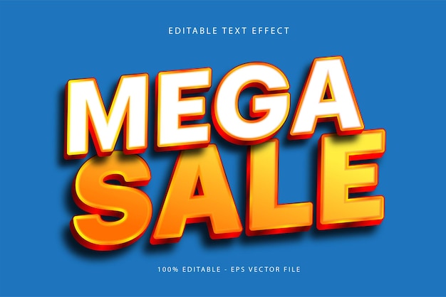 Efekt tekstu Vector Mega Sale edytowalny