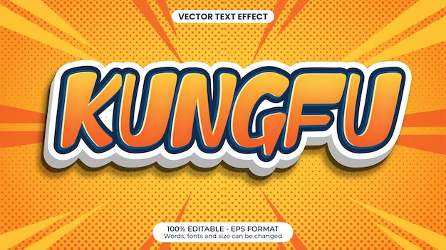 Plik wektorowy efekt tekstu wektorowego kungfu comic