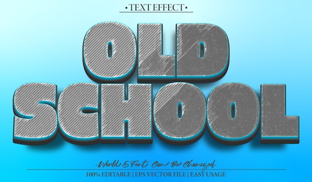 Efekt tekstu wektorowego Old School Editable Alphabet Education Student