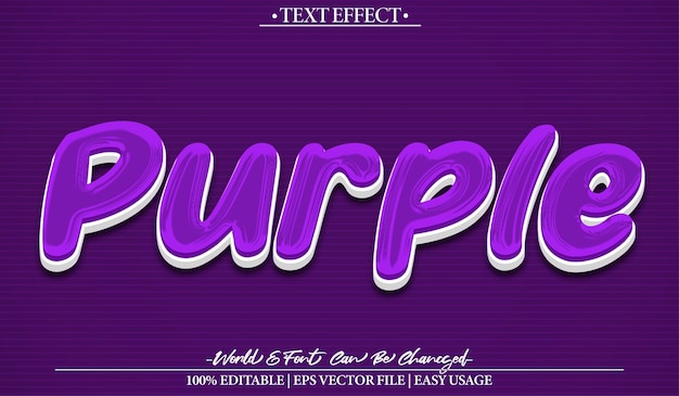 Efekt tekstu wektorowego Purple Editable Alphabet