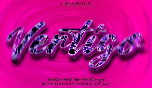 Efekt tekstu wektorowego Vertigo Editable Alphabet Shake Dizzy Motion