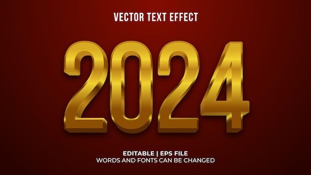 Efekt tekstu złota 2024
