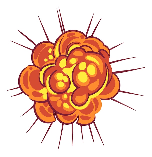Plik wektorowy efekt wybuchu detonacja bomby pożarowej w stylu animacji