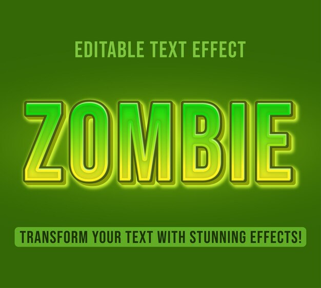 Efekty tekstu edytowalne z tematem zombie dostosowywane i gotowe do użycia