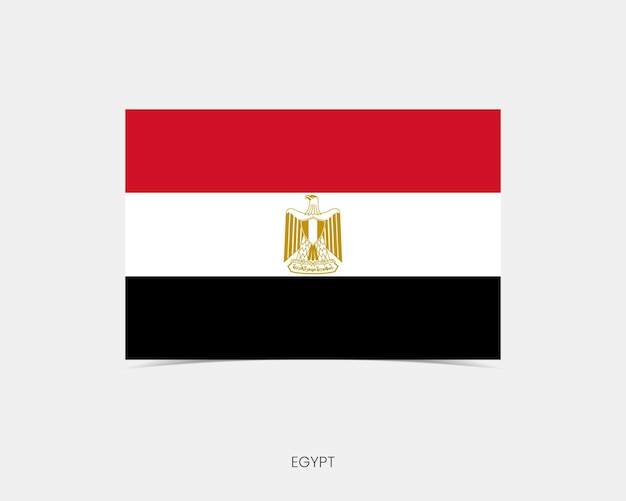 Plik wektorowy egypt rectangle flaga icon with shadow (ikona flagi egiptu w kształcie prostokąta z cieniem)