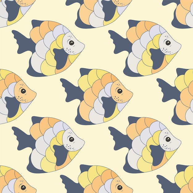 Egzotyczna rafa koralowa ryba bez szwu ozdoba ilustracja Ocean ani