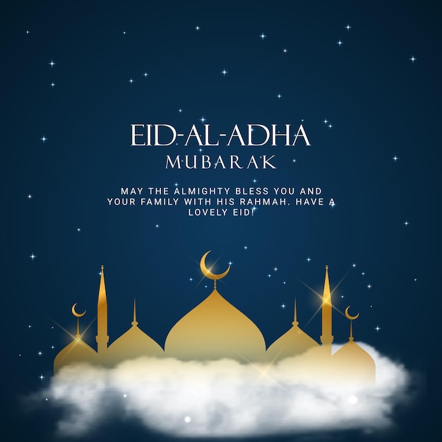 Eid Al Adha Eid Mubarak Islamska Kartka Z życzeniami