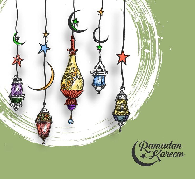 Wektor eid al adha mubarak z ilustracji wektorowych szkicu ramadan kareem