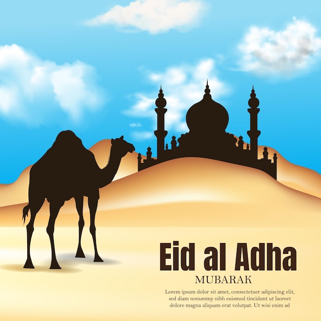 Eid Al Adha Mubarak Z Wielbłądem