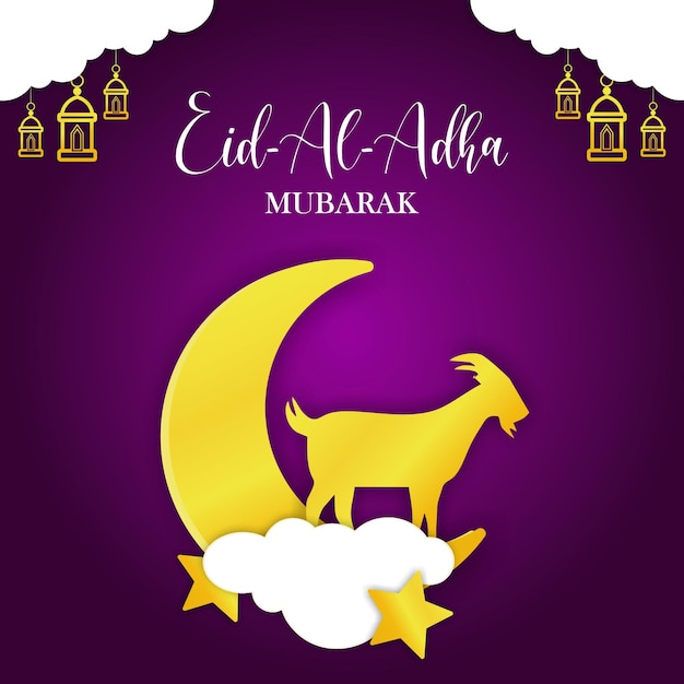 Eid Al Adha Post Szablon Wektor