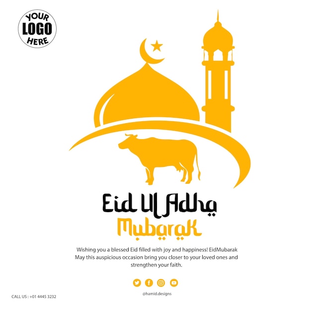 Plik wektorowy eid al adha szablon wiadomości społecznościowych