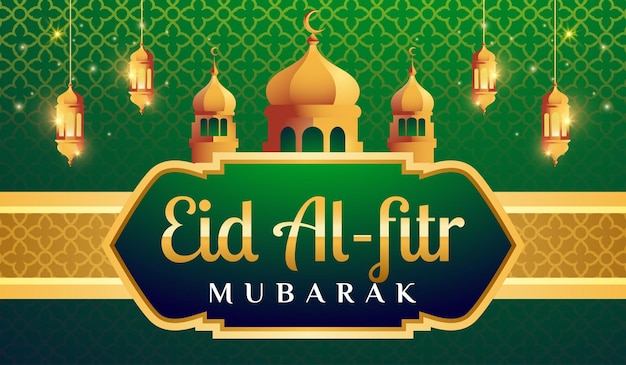 Eid Al Fitr Mubarak Poziomy Baner