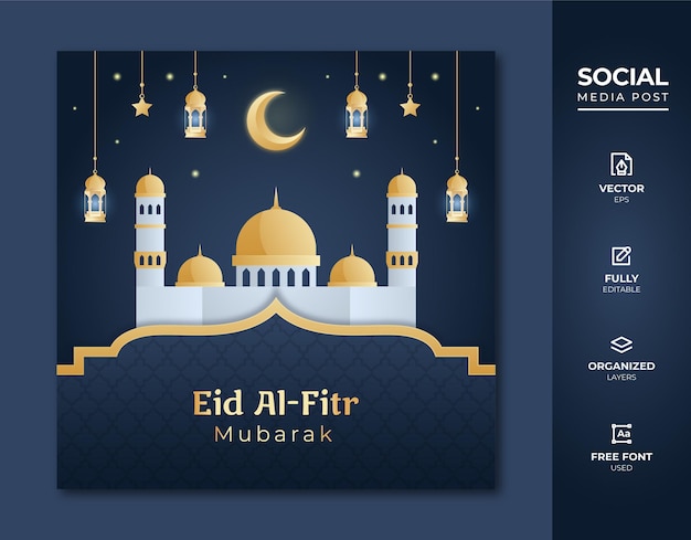 Eid Al Fitr Szablon Postu W Mediach Społecznościowych