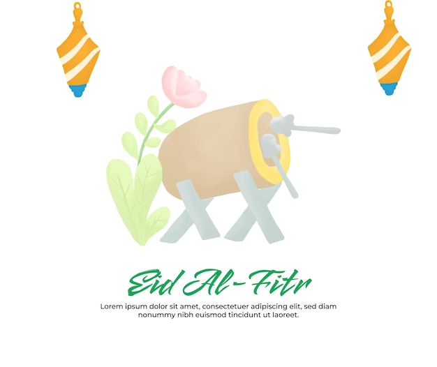 Eid Al Fitr W Stylu Akwareli