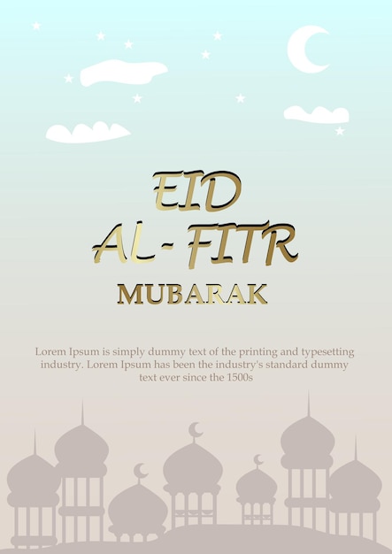 Eid Alfitr Mubarak Ilustracja Projektu Ulotki