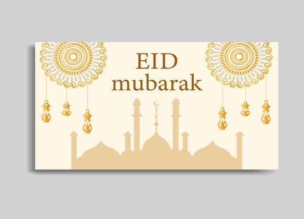 Eid Mubarak Artystyczny Islamski Projekt Baneru