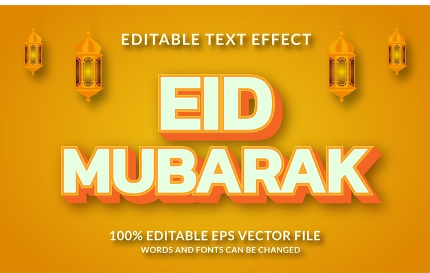 Eid Mubarak Edytowalny Efekt Tekstowy