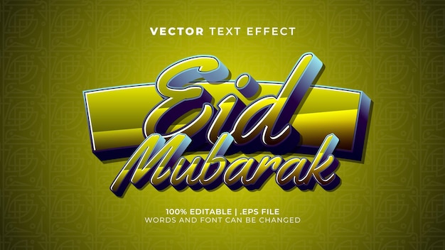 Eid Mubarak Edytowalny Styl Szablonu Efektu Tekstowego 3d