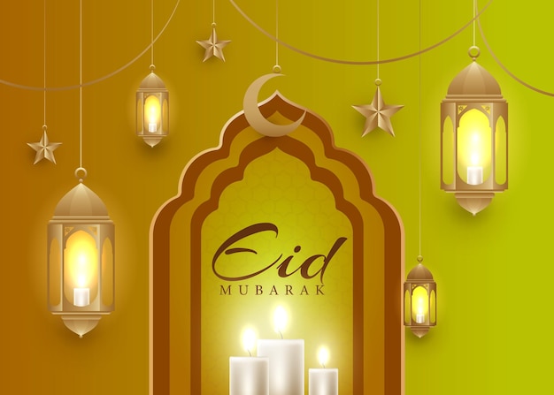 Eid mubarak Eid al adha Eid al fitr arabeska islamski wektor projekt plakatu projekt transparentu