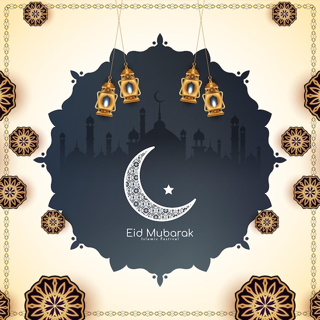 Eid Mubarak Festiwal Dekoracyjny Islamski Projekt Tła