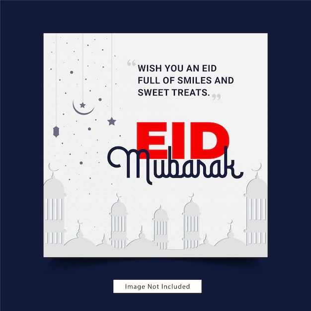 Plik wektorowy eid mubarak i eid ulfitr szablon plakatu w mediach społecznościowych