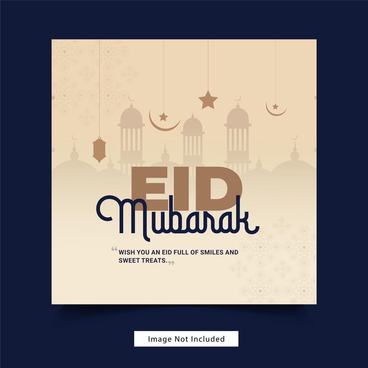 Eid mubarak i eid ulfitr szablon plakatu w mediach społecznościowych