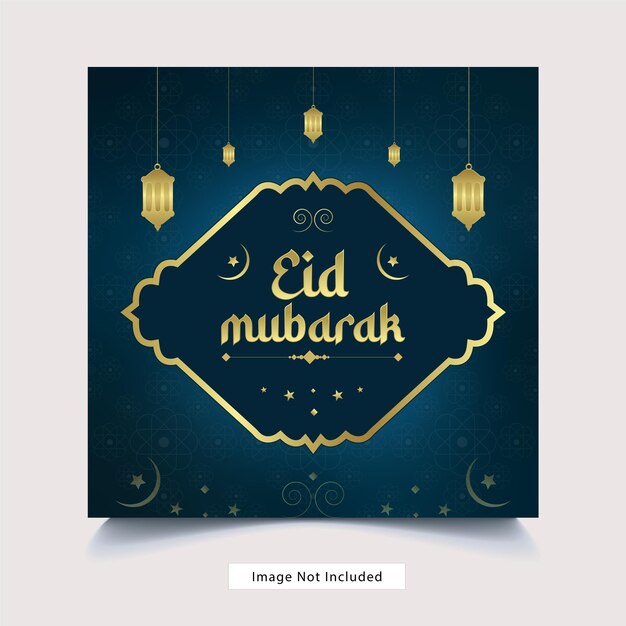 Eid mubarak islamski szablon plakatu ulotki dla mediów społecznościowych