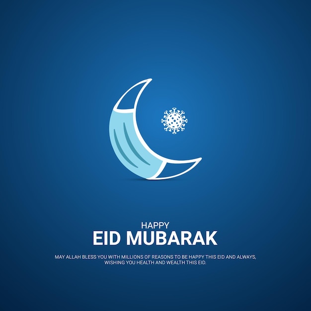 Eid Mubarak Księżyc I Maska Piękne Tło Darmowych Wektorów