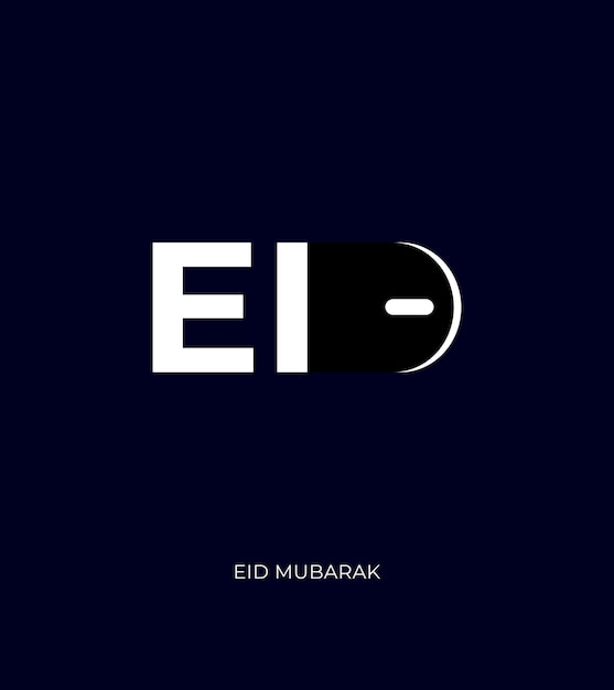 Eid Mubarak Kształt Myszy Eid Księżyc Koncepcja świętowania Eid Tech Firma Eid Post Design Koncepcja