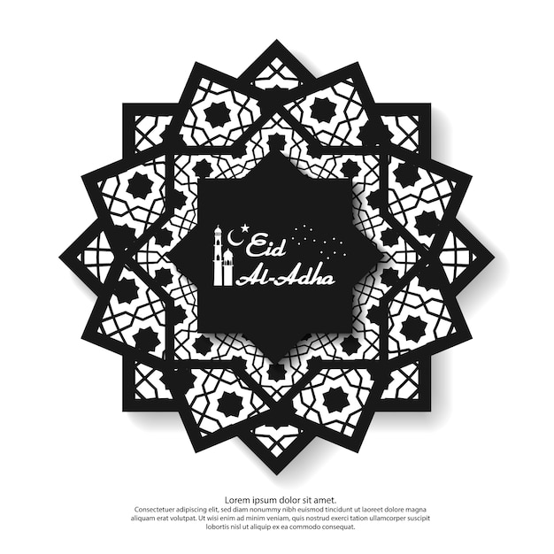 Eid Mubarak Powitanie Projekt Z Abstrakcjonistycznym Mandala Elementem