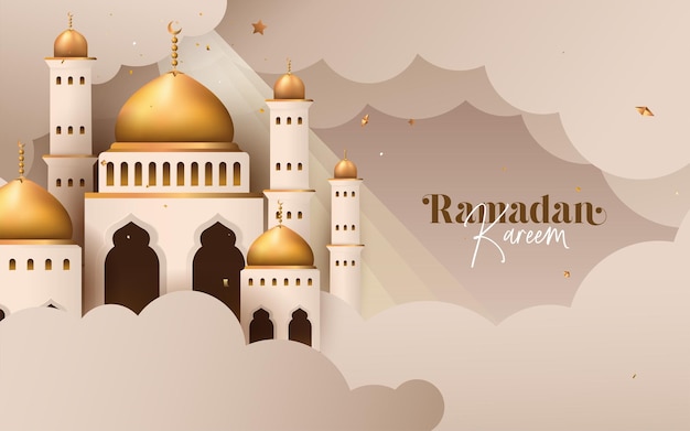 Eid Mubarak Ramadan Festiwal Sezon Wektor Pozdrowienie Szablon Projektu