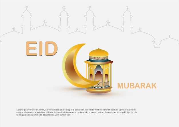 Eid Mubarak Realistyczna Ilustracja Eid Alfitr Darmowych Wektorów Eps