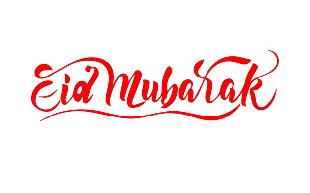 Plik wektorowy eid mubarak ręcznie napisane litery nowoczesna kaligrafia wektorowe litery izolowane na białym tle