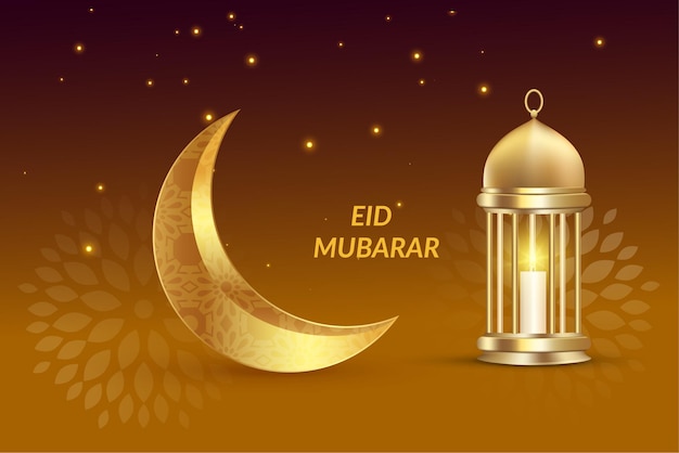 Eid Mubarak Z Pięknym Półksiężycem