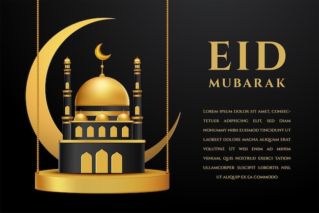 Eid Mubarok Kartkę Z życzeniami Bacgkround Z Islamskim Ornamentem Ilustracji Wektorowych