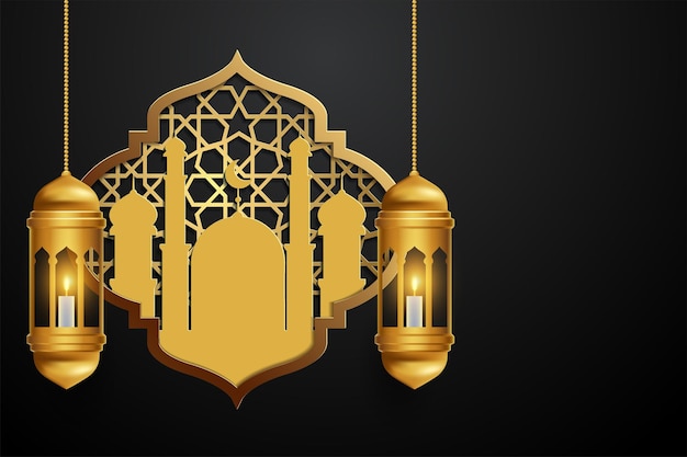 Plik wektorowy eid mubarok kartkę z życzeniami bacgkround z islamskim ornamentem ilustracji wektorowych