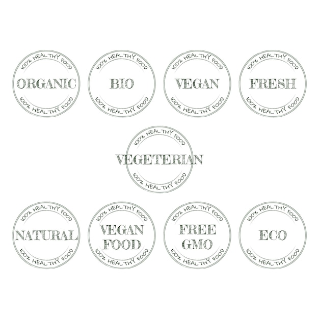 Plik wektorowy eko bio organiczny i naturalny produkt na naklejce na etykiecie i logo ikona ekologii