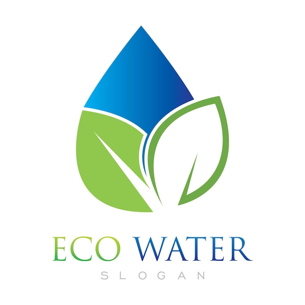 Eko Energia Wody Logo Wektor Firma