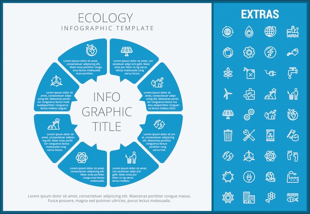 Ekologia Infographic Szablon, Elementy I Ikony