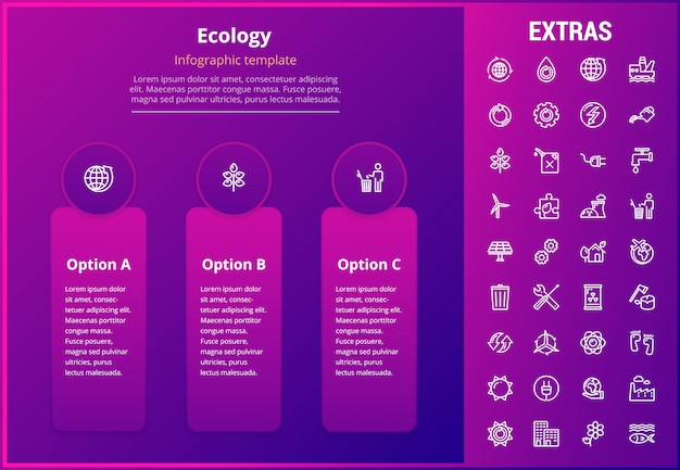 Ekologia Infographic Szablon, Elementy I Ikony