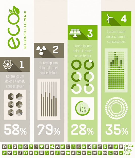 Ekologia Infographic Szablon.