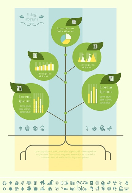 Ekologia Infographic Szablon.