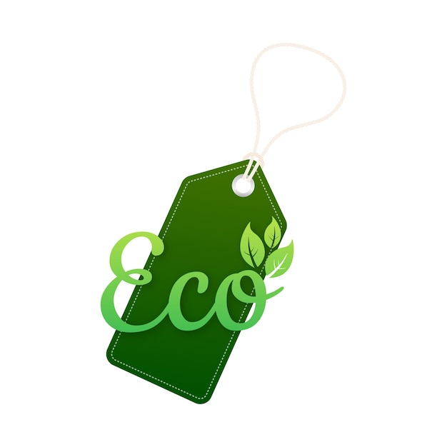 Ekologiczna Etykieta Z Ceną Przyjazny Dla środowiska Wektor Ilustracji