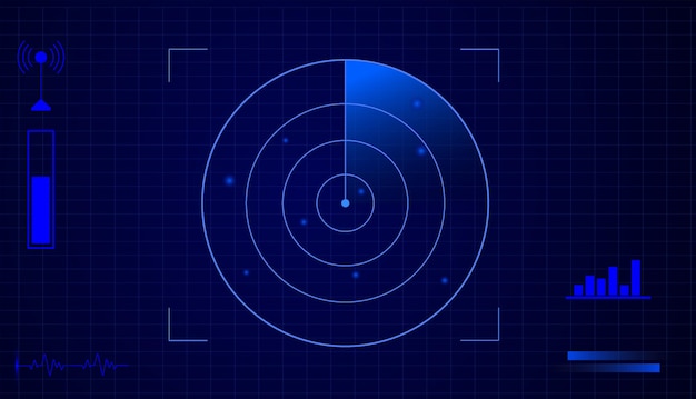 Plik wektorowy ekran radaru technologii cyfrowej na skanowaniu tła wektora różnych informacji