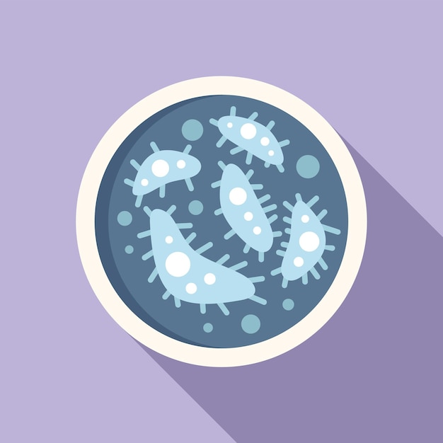 Plik wektorowy eksperyment medyczny ikona płaski wektor naczynie z komórkami wirus medycyny