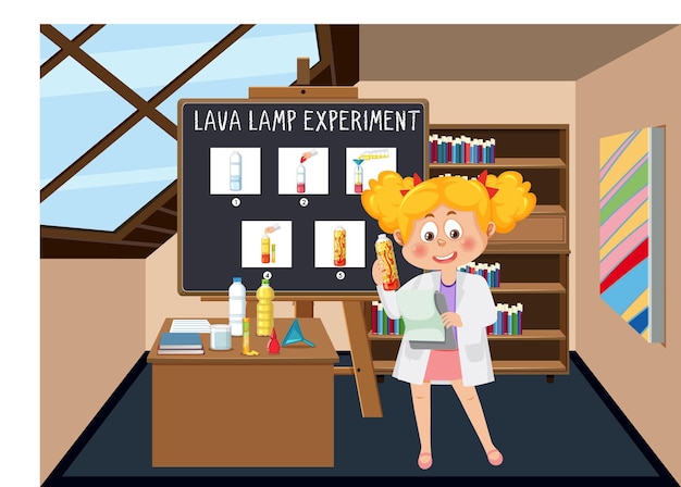 Eksperyment naukowy z lampą lawową