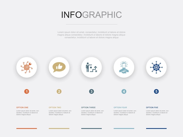 Eksploracja Kosmosu Rakieta Statek Kosmiczny Astronauta Planeta Ikony Infografika Szablon Projektu Kreatywna Koncepcja Z 5 Krokami