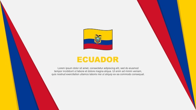 Ekwador Flaga Abstrakcyjne Tło Szablon Projektu Dzień Niepodległości Ekwadoru Baner Cartoon Ilustracja Wektorowa Flaga Ekwadoru