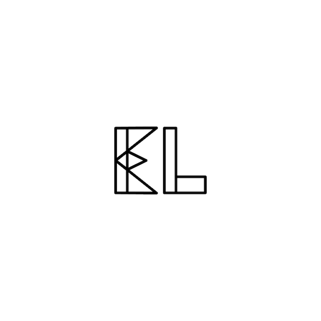 Plik wektorowy el monogram logo projekt list tekst nazwa symbol monochromatyczny logotyp alfabet znak proste logo