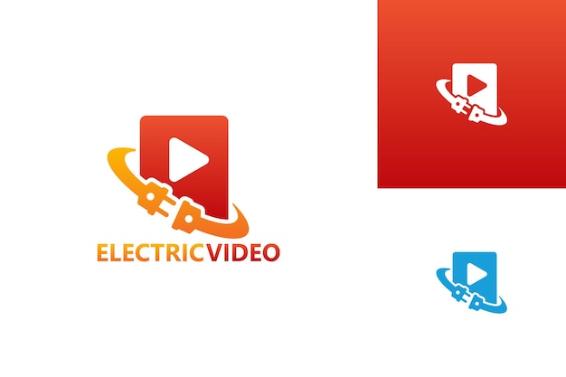 Electric Play Video Logo Szablon Projekt Wektor, Godło, Koncepcja Projektowa, Kreatywny Symbol, Ikona